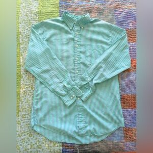 Lands' End Green and Purple Striped Shirt